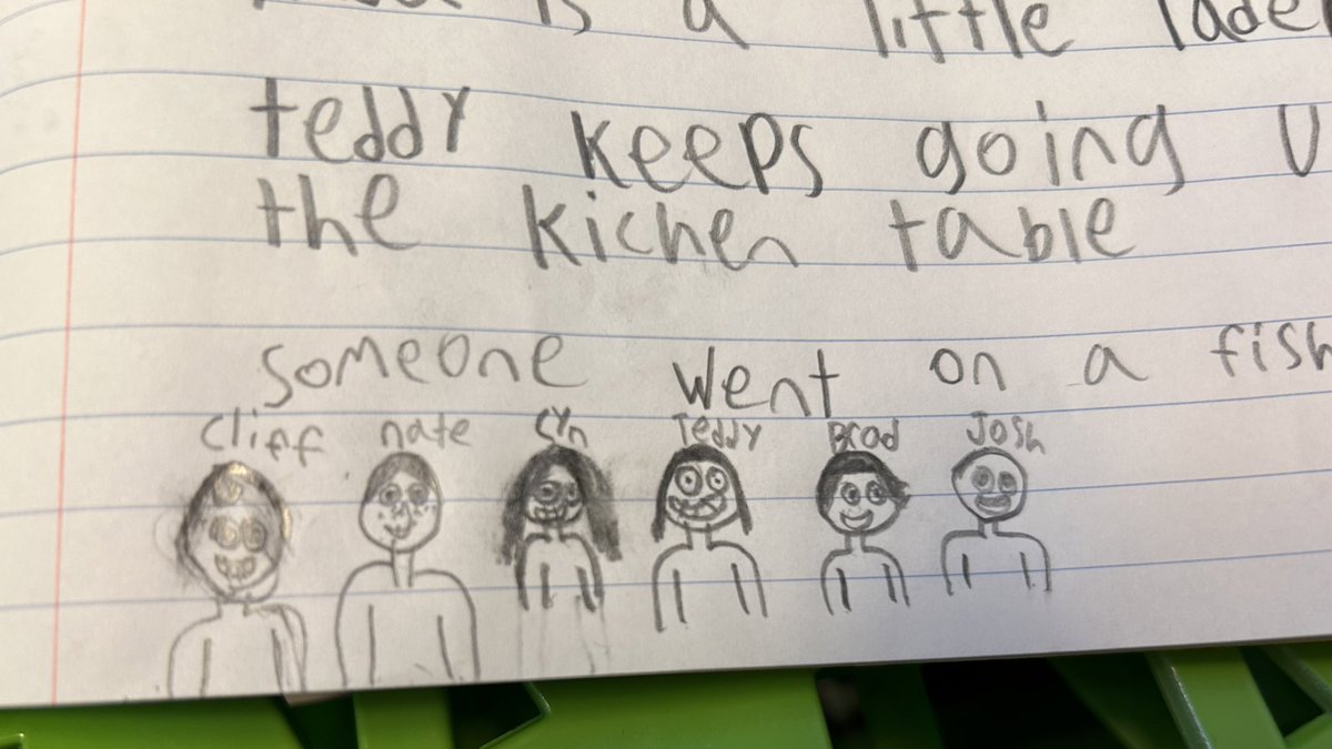 Such great thinking/reacting to our read aloud! <a href="/WriterRalph17/">Ralph Fletcher</a> do you need any new illustrations for Fig Pudding? #Hutchardenhive #hudsonrocks