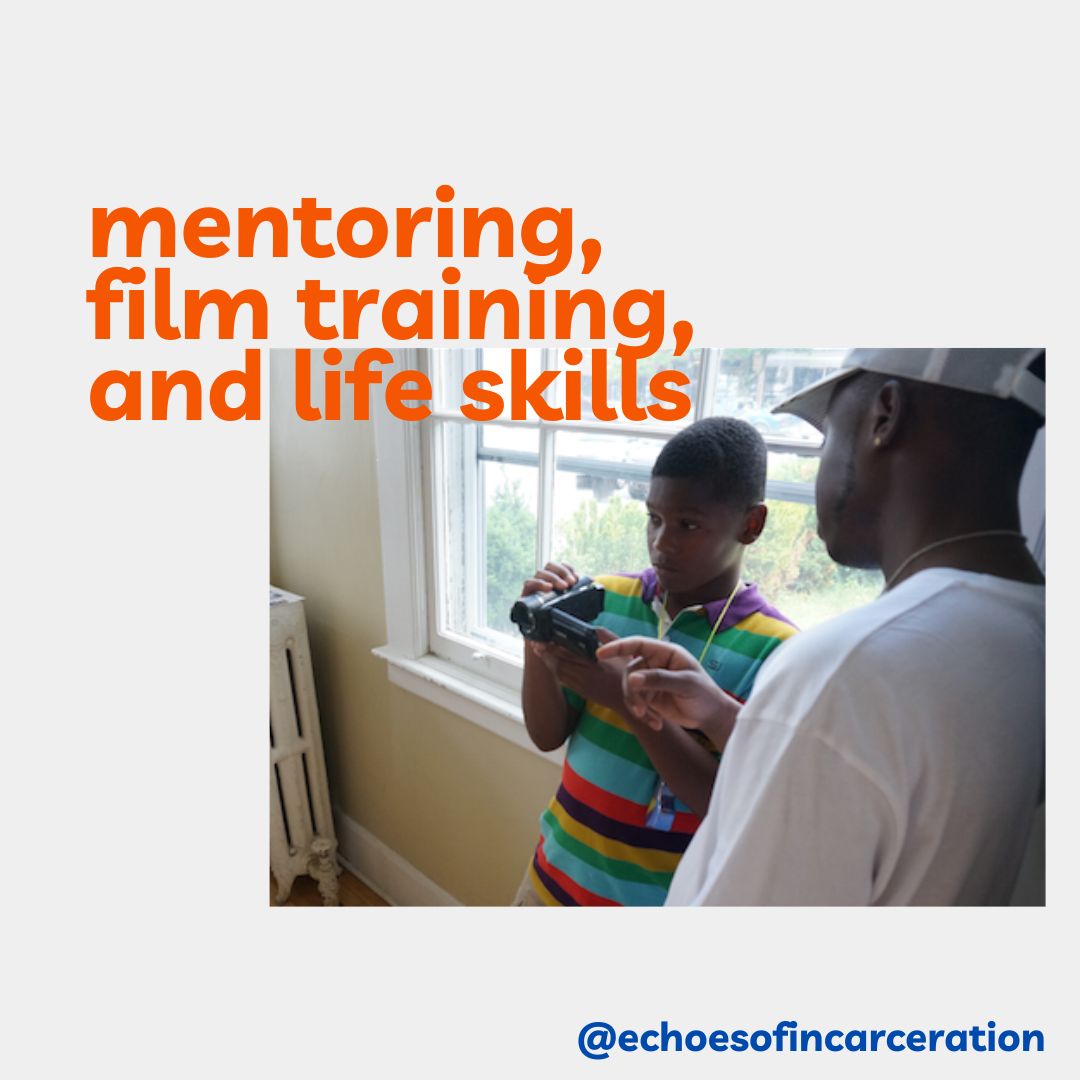 Please support justice-impacted young people on their journeys to become filmmakers, activists, and restorative journalists. This year we’re excited to offer some beautiful youth-designed merch items, which make great gifts. echoesofincarceration.org/merch