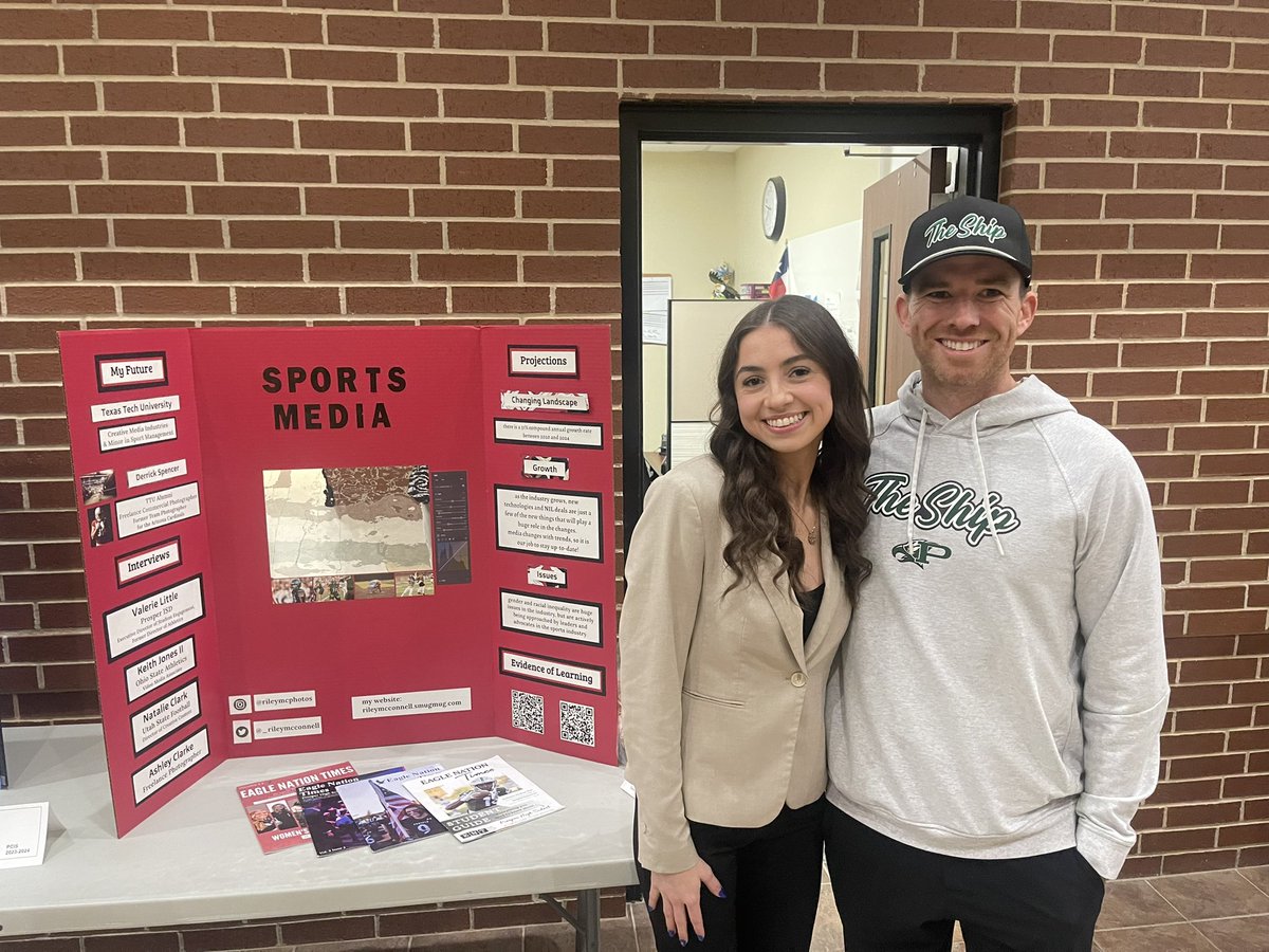 Awesome to see some of our @ProsperEaglesFB players and Ops members at the PCIS Winter Showcase. So impressed with the knowledge and plans of these young people. #prosperproud