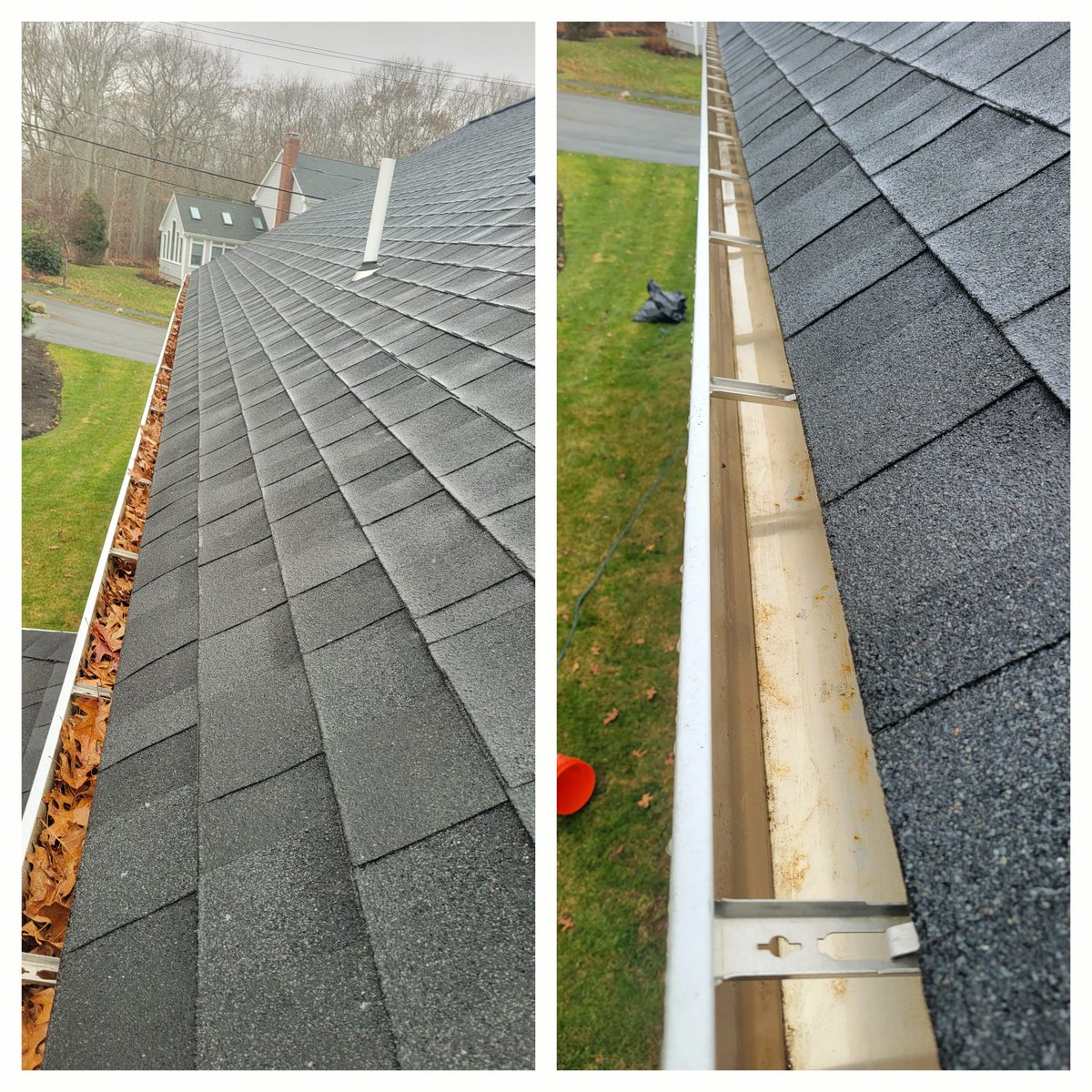 GutterCowboy's tweet image. Here's a few before and after's of recent gutter cleanings. Thank you for your continued support. GC #gutterservices #guttercleaningservices #gutters #GutterCleaning