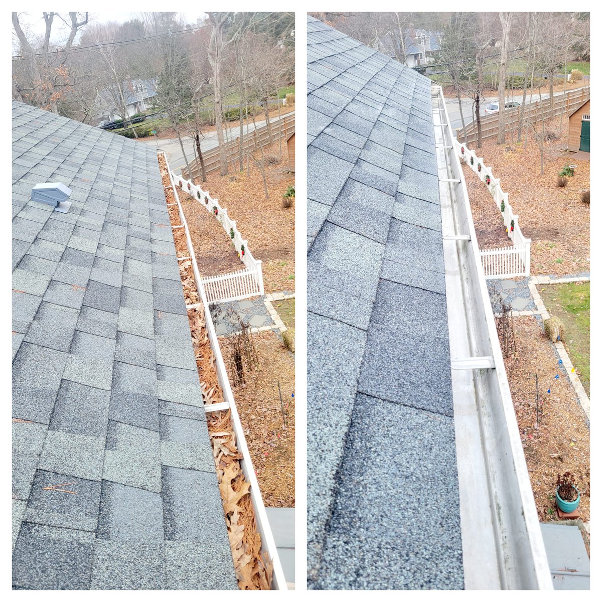 GutterCowboy's tweet image. Here's a few before and after's of recent gutter cleanings. Thank you for your continued support. GC #gutterservices #guttercleaningservices #gutters #GutterCleaning