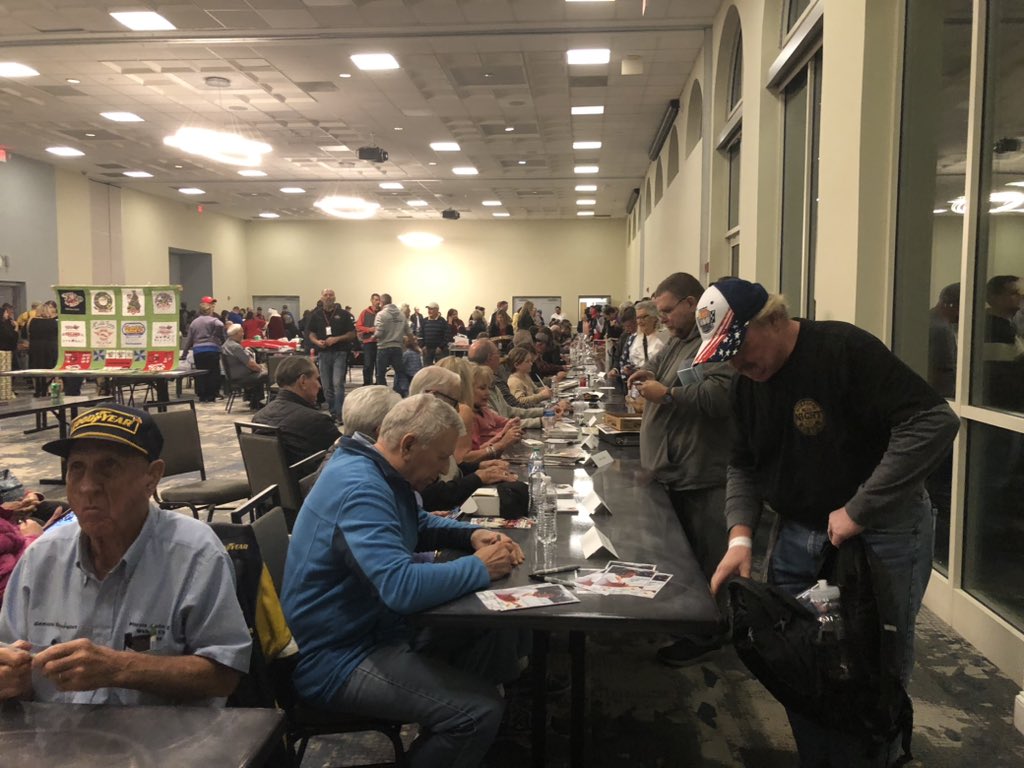 SethEggert91's tweet photo. The race fans and the industry packed the house for @NCARHOF12’s 2023 Stocks for Tots.

#NASCAR | #StocksForTots | #NHRA | #INDYCAR https://t.co/mxJX2h5RQa