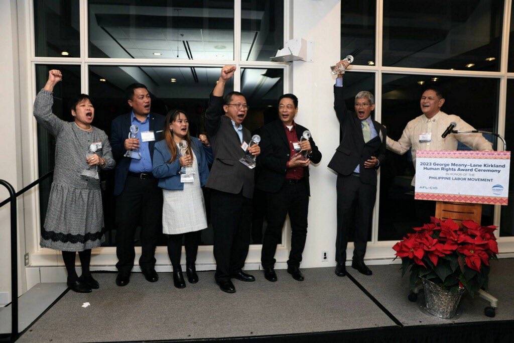 The AFL-CIO is honored to present the George Meany-Lane Kirkland Award to seven organizations across the Filipino labor movement—ALU-TUCP, SENTRO, FFW, PSLINK, ACT, KMU &amp; BIEN—for their resilience, persistence and courage in the face of extreme oppression &amp; violence.