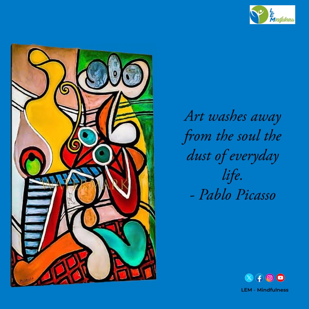 LEM-Mindfulness (@lemmindfulness) on Twitter photo Art washes away from the soul the dust of everyday life. - Pablo Picasso
#mentalhealth #art #PabloPicasso
<a href="/MBakundana/">MartinB</a> <a href="/RugyendoQuotes/">Arinaitwe Rugyendo🇺🇬</a> <a href="/tusiime60832159/">🕊🙏🏻🇺🇬</a> @ShoonyaUg <a href="/DrMutungaEA/">Dr. Mutunga G Angel</a> <a href="/AishaGanda_/">Aisha Ganda</a> <a href="/EscaJas/">@agnes</a> <a href="/aliveagain14/">The Alive Again Foundation</a> <a href="/KasfahB/">Birungi B Kasfah</a> <a href="/BDiana1st/">BlessedDiana1st🇰🇪</a> <a href="/CathyWanjiru8/">Catherine Wanjiru</a> <a href="/CarolyneBavuga/">Bavuga Carolyne</a> <a href="/aliveagain14/">The Alive Again Foundation</a> Art washes away from the soul the dust of everyday life. - Pablo Picasso
#mentalhealth #art #PabloPicasso
<a href="/MBakundana/">MartinB</a> <a href="/RugyendoQuotes/">Arinaitwe Rugyendo🇺🇬</a> <a href="/tusiime60832159/">🕊🙏🏻🇺🇬</a> @ShoonyaUg <a href="/DrMutungaEA/">Dr. Mutunga G Angel</a> <a href="/AishaGanda_/">Aisha Ganda</a> <a href="/EscaJas/">@agnes</a> <a href="/aliveagain14/">The Alive Again Foundation</a> <a href="/KasfahB/">Birungi B Kasfah</a> <a href="/BDiana1st/">BlessedDiana1st🇰🇪</a> <a href="/CathyWanjiru8/">Catherine Wanjiru</a> <a href="/CarolyneBavuga/">Bavuga Carolyne</a> <a href="/aliveagain14/">The Alive Again Foundation</a>