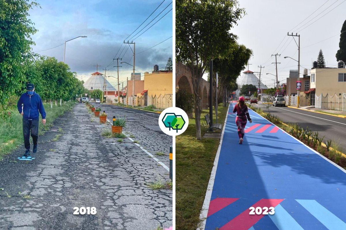 Antes y después.
#UrbanismoTáctico
Puebla.