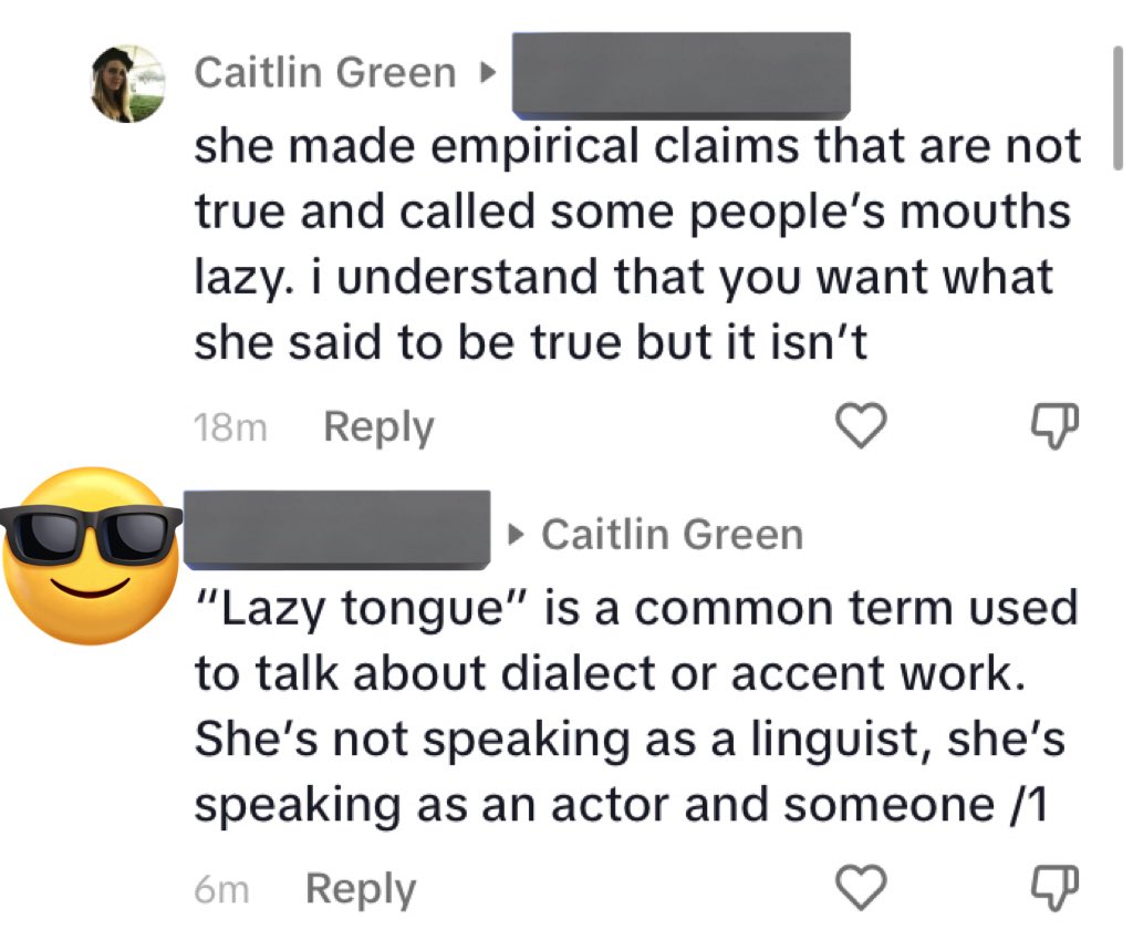 am being informed by a “trained actor” that it’s ok to call some people’s languaging “lazy” because it’s a common term with coaches! being wrong and prejudiced is cool when you’re not speaking as a linguist