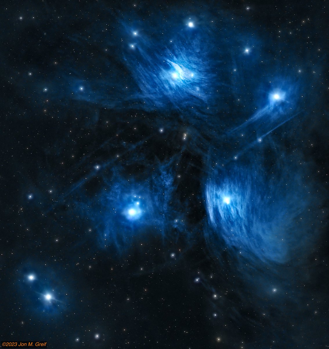 The Pleiades, also known as the Seven Sisters and Messier 45, is an open star cluster in the constellation Taurus. At a distance of about 444 light years, it is among the nearest star clusters to Earth.  #Astrophotography