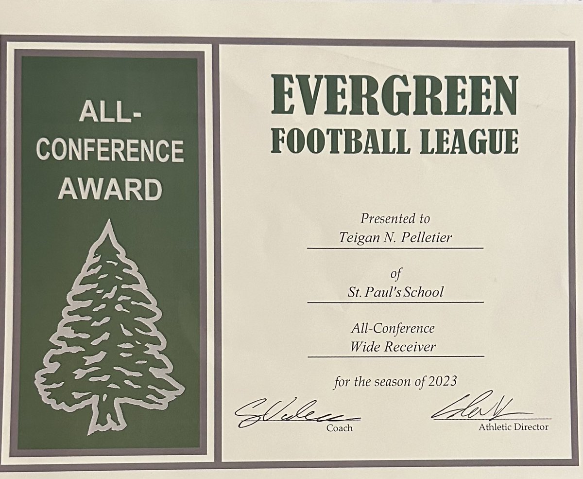 Teigan Pelletier (@pelletierteigan) on Twitter photo Blessed to receive All-Nepsac and All conference in the Evergreen conference at WR!!!
<a href="/SPSFootballNH/">SPS Football</a> Blessed to receive All-Nepsac and All conference in the Evergreen conference at WR!!!
<a href="/SPSFootballNH/">SPS Football</a>