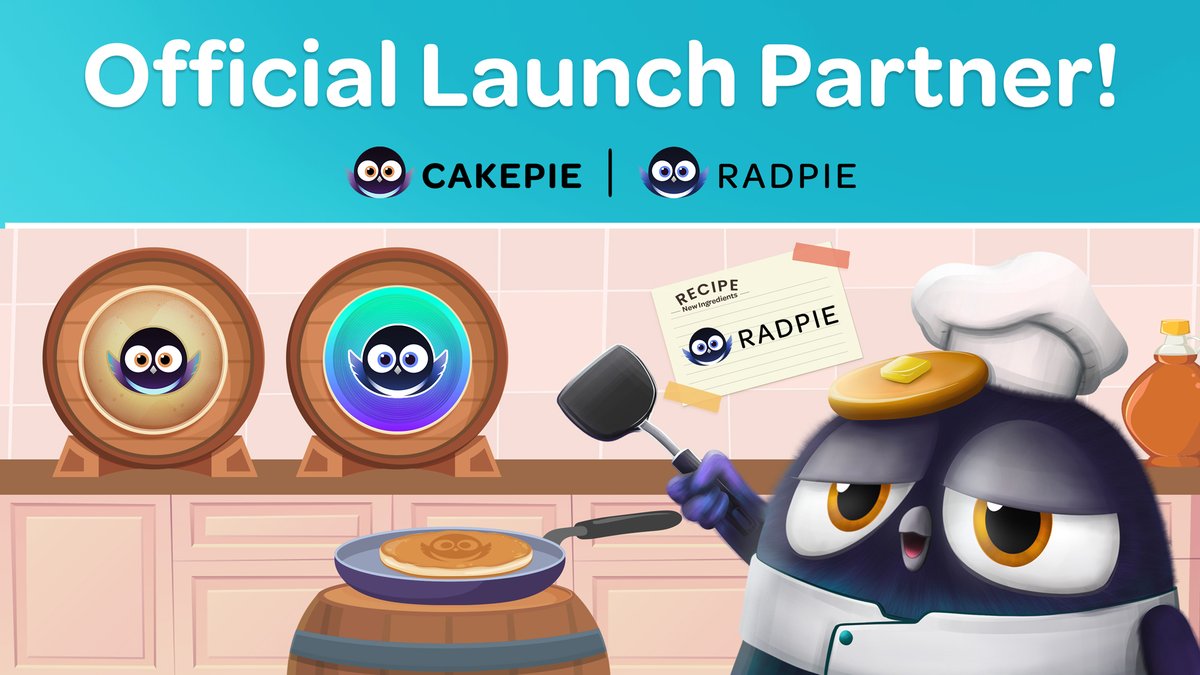 As a new chapter begins, we are excited to announce that <a href="/Radpiexyz_io/">Radpie</a> has joined <a href="/Cakepiexyz_io/">Cakepie🥞🧑‍🍳</a> as a Launch Partner.🧑‍🍳🥞

To celebrate, we are running a Galxe campaign!🪩

Complete the tasks for a chance to share in a 200 $USDT prize pool:⬇️
galxe.com/magpiexyz/camp…

Radpie is a