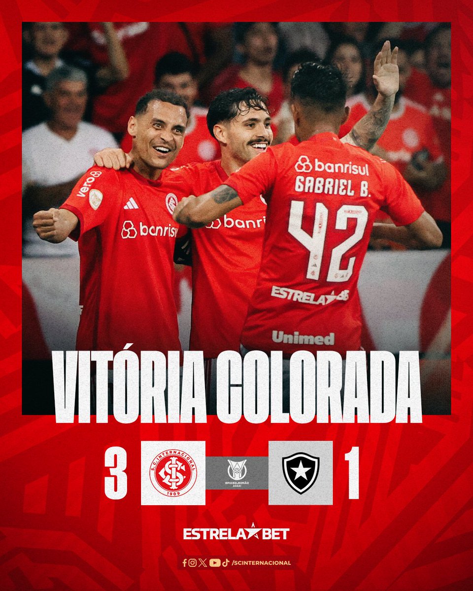 SCInternacional's tweet image. #INTXBOT | 3-1 | 2T | 50’ - 𝐅𝐢𝐧𝐚𝐥 𝐝𝐞 𝐣𝐨𝐠𝐨! 🇦🇹💥

Com gols de @EnnerValencia14, Alan Patrick e @PHKONZEN, o Inter venceu o Botafogo pela última rodada do Campeonato Brasileiro! 🤩

🔗 youtube.com/live/fuSm7bgX2…