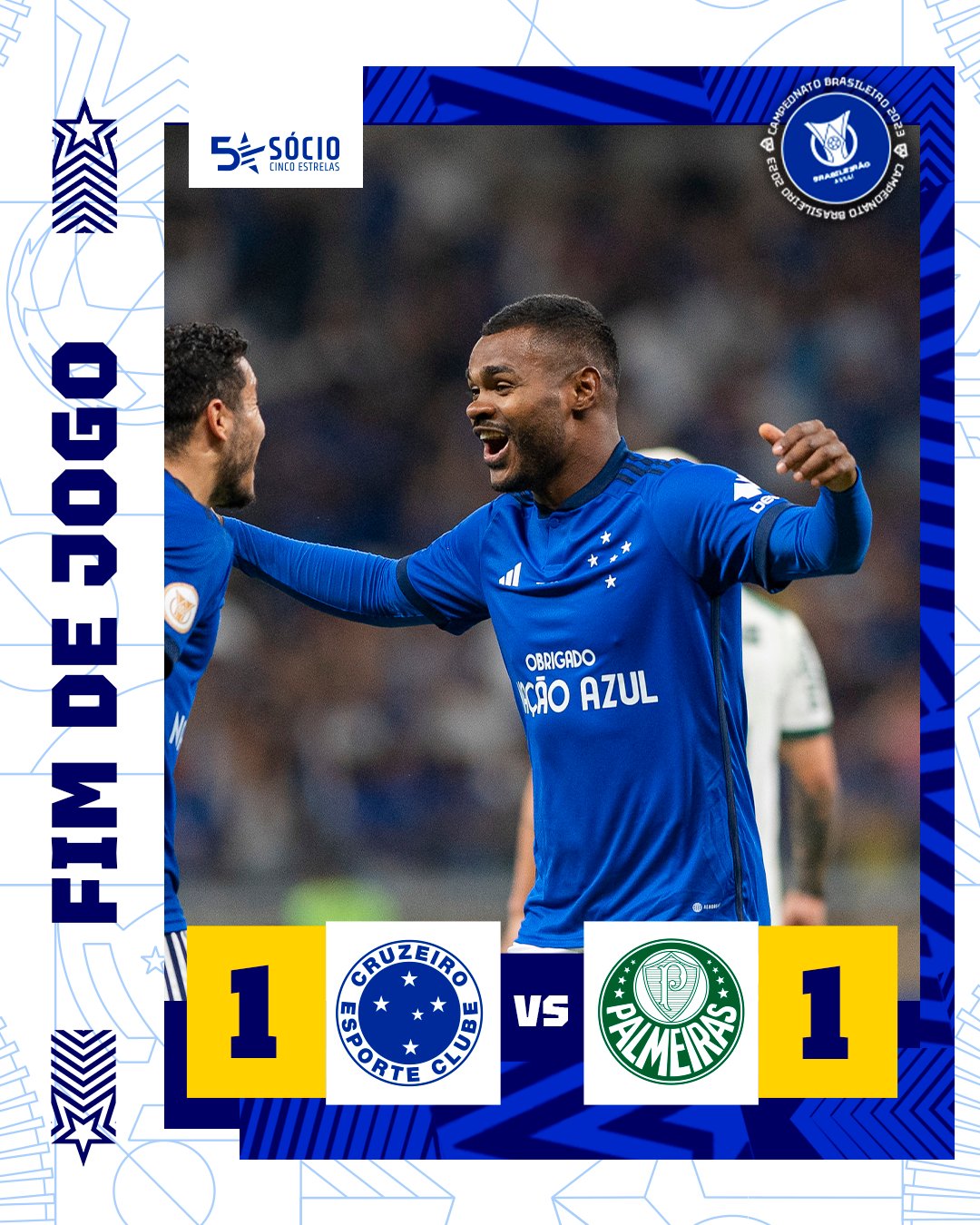 Cruzeiro 🦊 on X: 🕘Fim de jogo no Mineirão! ⚽ Nikão marcou o nosso gol!  🔷 #CRUxPAL, 1-1