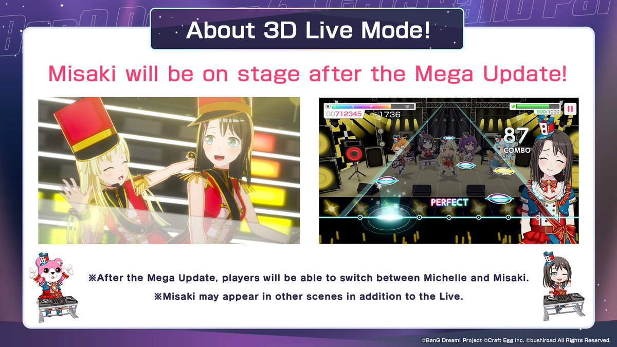 bangdreamgbp_EN's tweet photo. 🎉Mega Update on December 15🎉
Misaki will be on stage as Hello, Happy World!'s DJ after the Mega Update🎉🎉

Players will be able to switch between Michelle and Misaki soon✨

Time to start the show!
Download Now: https://t.co/12PWjIOXAa https://t.co/RnsNrlI915