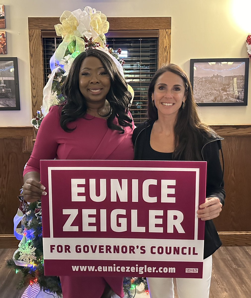 So happy to support @EuniceZeigler for Governor’s Council! She will be a strong voice on the council representing everyone in the fifth district. #mapoli