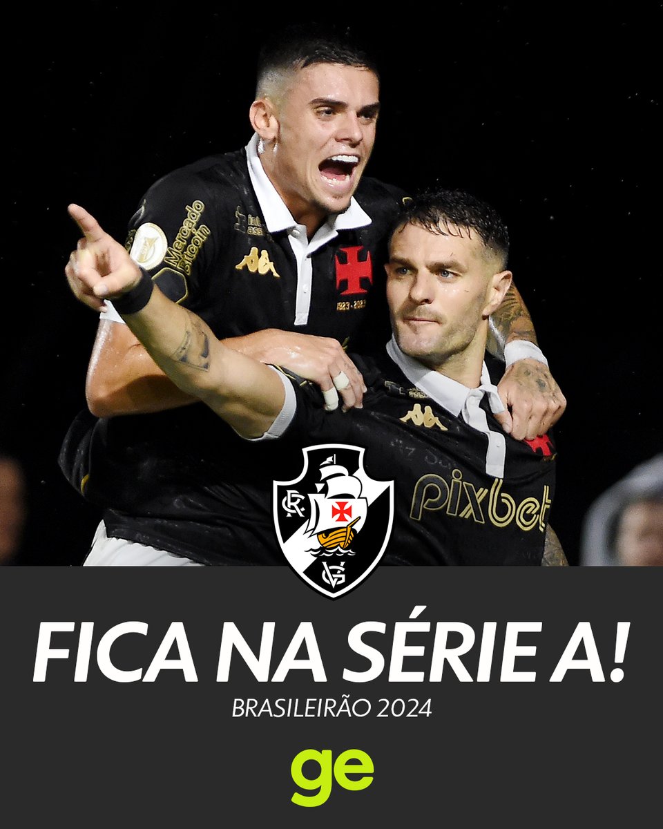 geglobo's tweet image. O VASCO É SÉRIE A! Time vence o Bragantino por 2 a 1, em São Januário, e garante permanência na elite em 2024!

Saiba como foi o jogo ➡️ glo.bo/3uRe7Qw