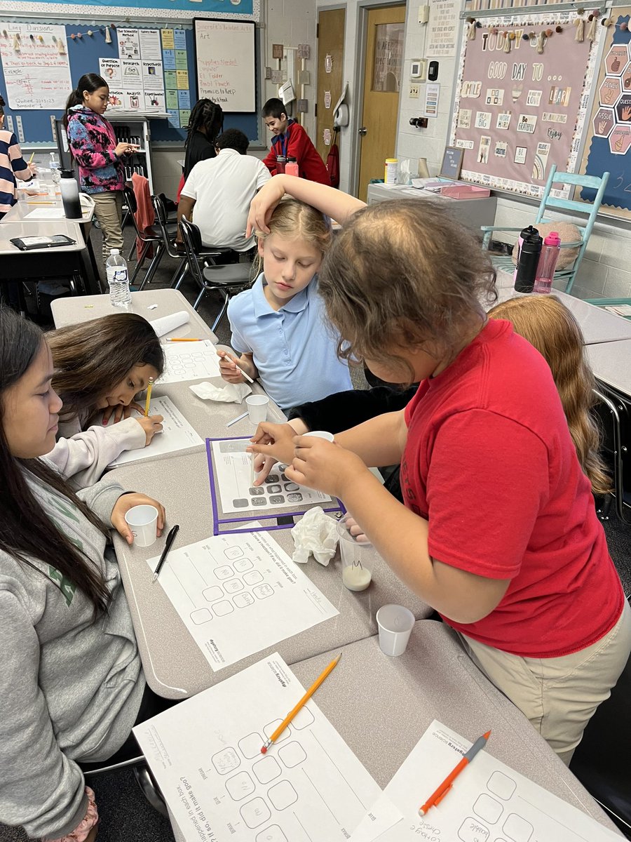mrssincroft6th's tweet photo. Chemical reactions unit has been so much fun! We are going to use what we learned today to make slime tomorrow! https://t.co/LvldjM6Z0j