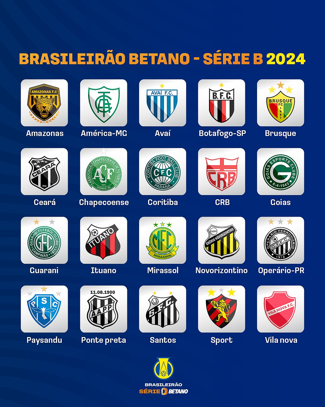 Brasileirão Betano - Série B on X: Esses são os jogos da próxima rodada de  #BrasileirãoSérieB que começa AMANHÃ! Quantos pontos seu time vai fazer?  🤔  / X