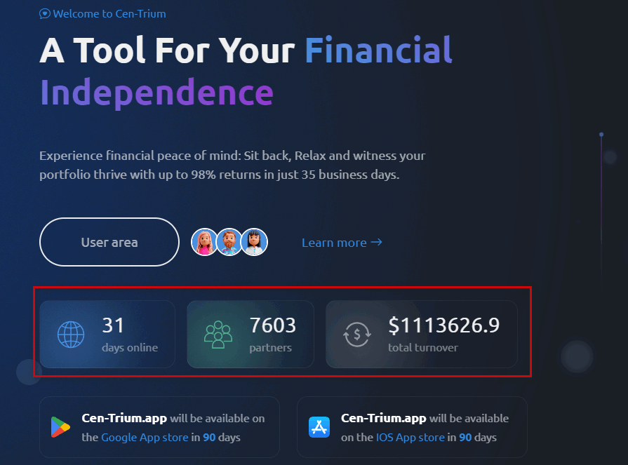 mrhip_9999's tweet photo. ✅#CenTrium Summary Report - Good Investment Platform - Experience Admin🔥
✅ Centrium a month online with over 7,600 user and over 1,100,000$ Deposited.
➡️ Register account: https://t.co/8Qz9O21lSD https://t.co/jDXeb6ZT49