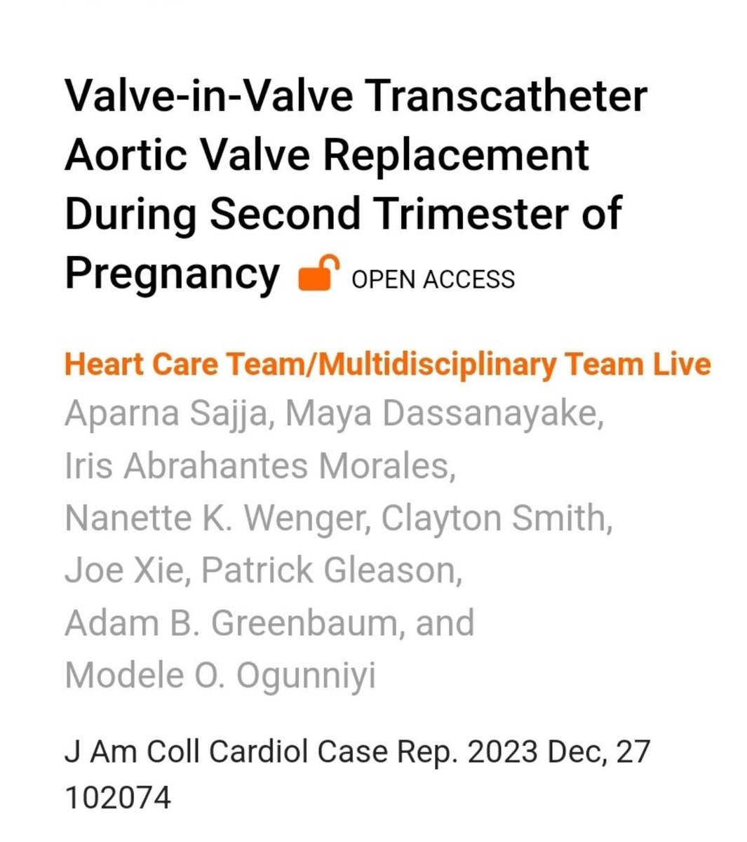 Congrats & strong work by @EmoryMedicine @EmoryEmpact @irisabrx for co-authoring this impactful study in @JACCJournals appreciate @modeldoc ‘s #Mentorship #CardioTwitter #MedTwitter #MedEd #CardioObstetrics #WomenInMedicine