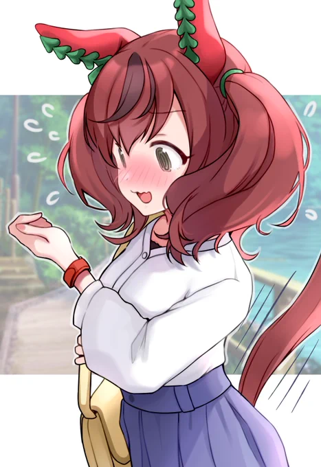 昔 描いたネイチャちゃんとお借りした素材を使いました(っ'ワ'c) 