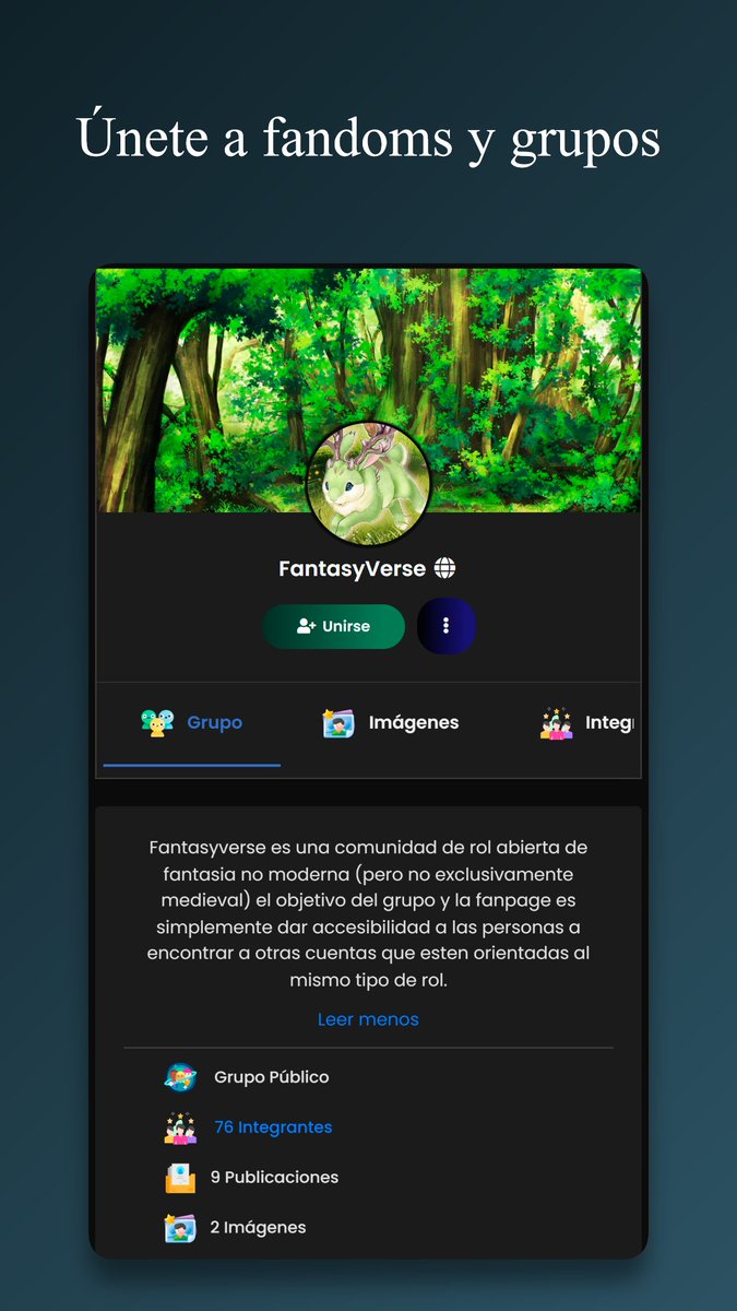 Únete a fandoms y grupos