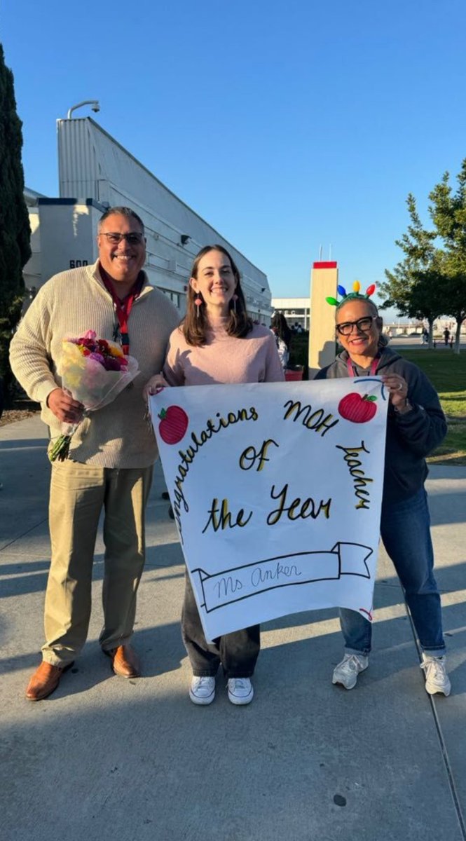 mcotteri's tweet image. My extremely smart and dedicated wife, @AnkerMath, is teacher of the year!! You are a pillar of the community and also very cute!!