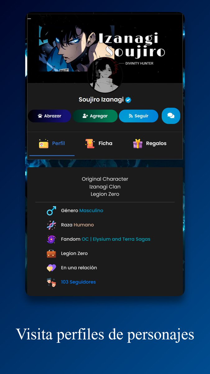 Visita perfiles de personajes