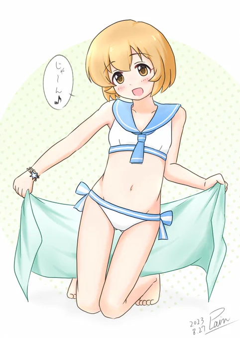 #くそ寒いので水着絵を貼る#古賀小春#佐々木千枝 