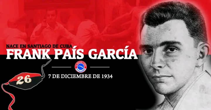 Aniversario 89 del natalicio de Frank País García. 
De #FidelPorSiempre  “Símbolo de toda la generación que se sacrificó”, y así es, combatió sin temor en todo momento, al precio de cualquier sacrificio, por eso su recuerdo perdura en nuestros corazones. 
#SanctiSpíritusEnMarcha