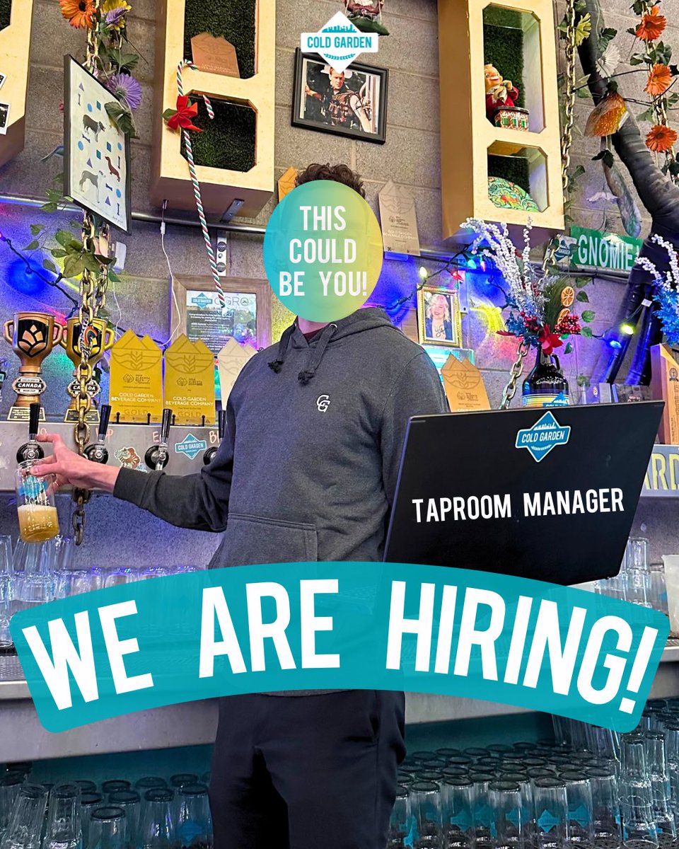 Our Taproom Manager Gnomie Adam is leaving the taproom for a new adventure… to slang our award-winning beers &amp; bevies across the province! 🍻

Are you fun? We’re fun! Want health benefits and good pay? This Must Be The Place!

Apply at ca.indeed.com/cmp/Cold-Garde… 📲