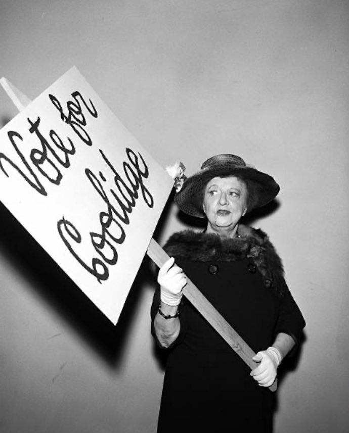 As Calvin Coolidge is trending, Aunt Clara wanted to show her support. #Bewitched #AuntClara #MarionLorne #CalvinCoolidge #BewitchedHistoryBook