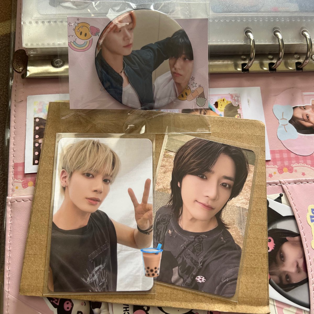 pftaeh's tweet photo. 💌🧸 #ningcart_proofs ☆ 

𓏔 hiii taegyu dmm arrived po kahaponn ang bilis^^ thank you so so much po as always ! 🫶 and ty sa mga long dop 😩 HAHASHA i love the yeonbin pin so much tysm

 [ #louxmails ᥫ᭡ @Ningningcart ] https://t.co/EsYITS77JJ