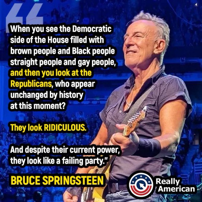 1drcole's tweet photo. Do you agree with Bruce Springsteen? 

24-Hr. #FBP 🌊
Followers Only
Follow &amp; Repost
#connectblue https://t.co/BSCpYZV9oh