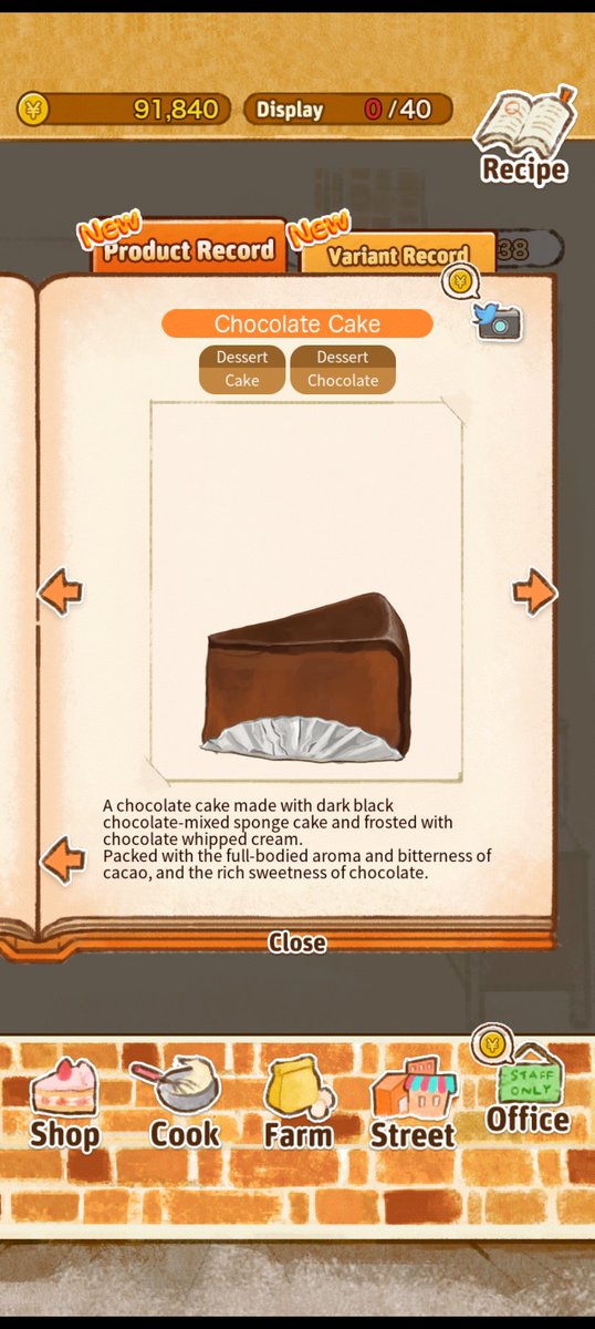 lone_star01's tweet photo. 【Chocolate Cake】
A chocolate cake made with dark black chocolate-mixed sponge cake and frosted with chocolate whipped cream.
Packed with the full-bodied aroma and bitterness of cacao, and the rich sweetness of chocolate.
https://t.co/d8quacLuSl
#CandyMaker2 #洋菓子店ローズ #お https://t.co/m2325TP6cp