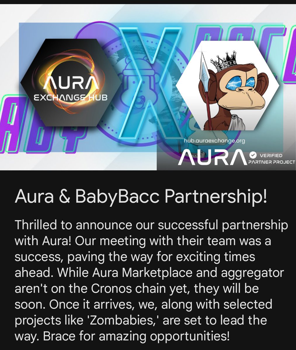 Looking forward to growing together @Aura_Partners and the exciting times ahead <a href="/AuraExchange/">Aura Hub</a> 🤜🤛