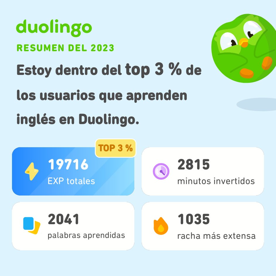 vick_jgar's tweet photo. ¡Miren todo lo que aprendí en Duolingo este 2023! ¿Qué tal ustedes? #Duolingo365 https://t.co/oUwzJAjpkv