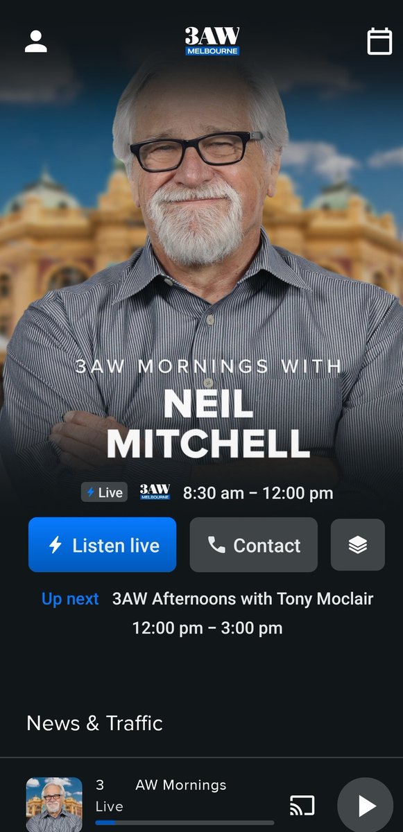 MartinVicPark's tweet photo. @3AW693 Well Neil left the building 6 days ago. When Neil's photo is still on the 3AW app, we can cut that caller a bit of slack. You can't find a photo of Tony Jones? π€ππ€£ #TalkingMelbourne π» https://t.co/rZjlTqGiu1
