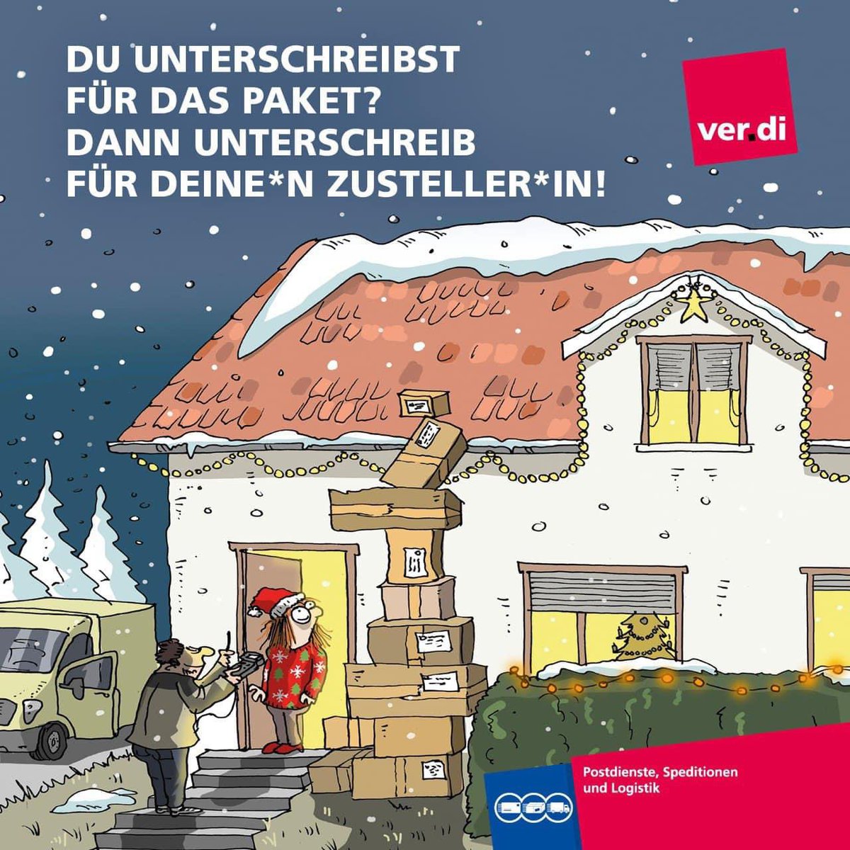 Unterschreibt für eure  Zusteller:innen - 20 kg sind genug! 
Nicht nur zur Weihnachtszeit 📦💌🤶 machen unsere Kolleg:innen  einen wahnsinnig wichtigen und harten Job.

Petition unterzeichnen und an Freunde, Bekannte, Familie weiterleiten.
#Christmas

✍️ openpetition.de/petition/onlin…