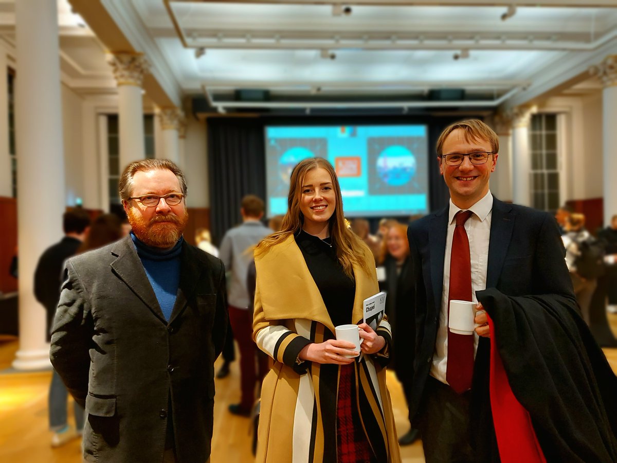 Post-service joy yesterday (+ mulled wine and mince pies!) from @G_E_Mason, @ChoirandOrgan's Matthew Power and @josephgfort after our premiere performance of Grace's new work for us!