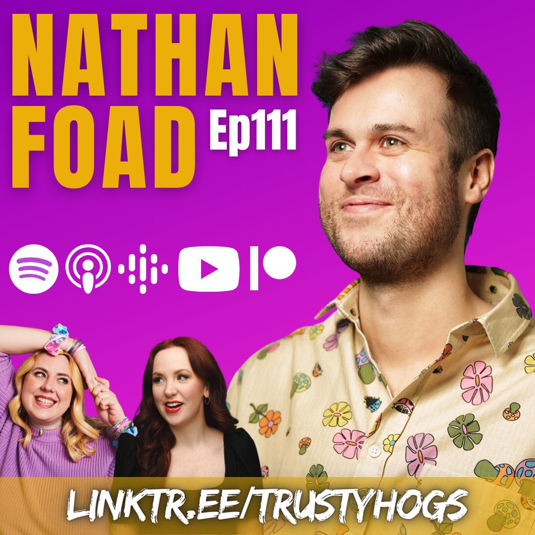 The brilliantly funny multi-hyphenate, @nathan_foad joins us this week! We chat classic Dance Moms, share weird fan art, and all fall victim to one of the greatest podcast pranks of all time (?!)… 🐷patreon.com/TrustyHogs 🎧linktr.ee/TrustyHogs 📹YouTube.com/TrustyHogs