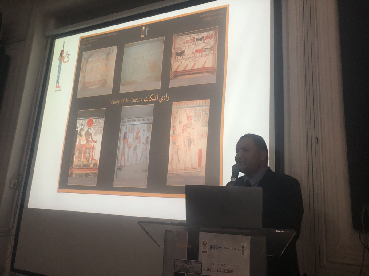 Starting the 3rd day of Uncovering Abydos conference <a href="/TheEES/">The Egypt Exploration Society</a> <a href="/pennmuseum/">Penn Museum</a>  with a great lecture  Dr Hisham Elleithy (The Center of Documentation of Egyptian Antiquities), now you can join online; us06web.zoom.us/j/85765751803