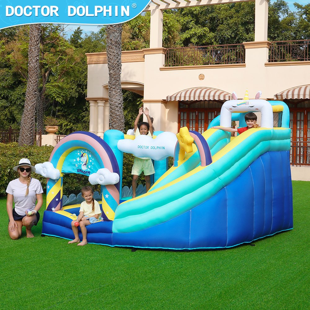 DoctorDolphin_'s tweet image. Prepare for enchantment!  This is THE inflatable castle that no kid can resist! 

Imagine the magic of pink and blue, unicorns, rainbows, stars, and clouds all coming together. It's a dream come true! 

doctordolphin.cn
#doctordolphin #bouncers #kid #toys #giftideas