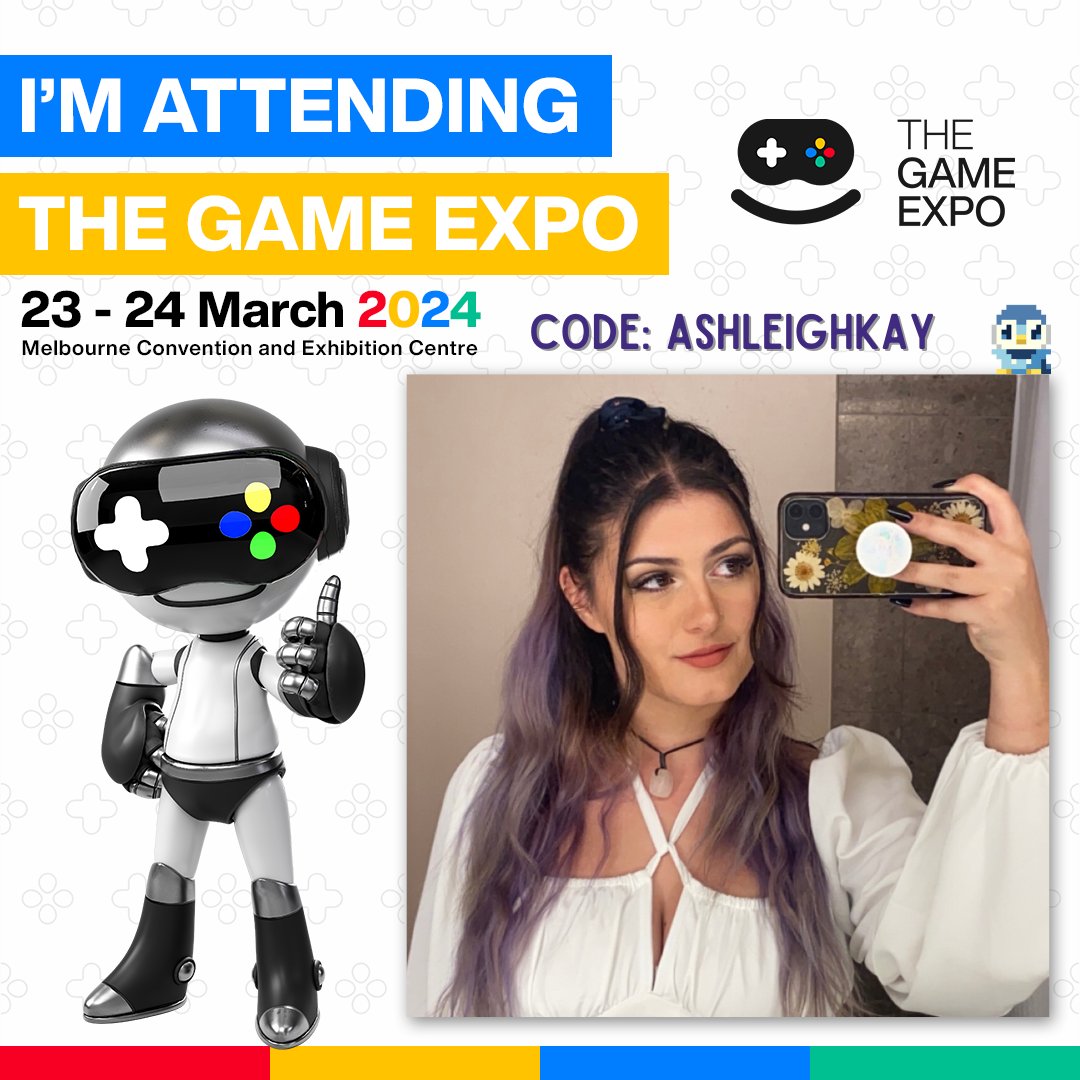 So excited to announce I will be attending @TheGameExpo next year as a Content Creator!! 🥳

🗓 23-24 March 2024

𝗨𝘀𝗲 𝗰𝗼𝗱𝗲 '𝐀𝐬𝐡𝐥𝐞𝐢𝐠𝐡𝐊𝐚𝐲' 𝗳𝗼𝗿 𝟱% 𝗼𝗳𝗳 𝘆𝗼𝘂𝗿 𝘁𝗶𝗰𝗸𝗲𝘁𝘀
thegameexpo.com

#TGX24 #TheGameExpo 

❤️️💛💙💚