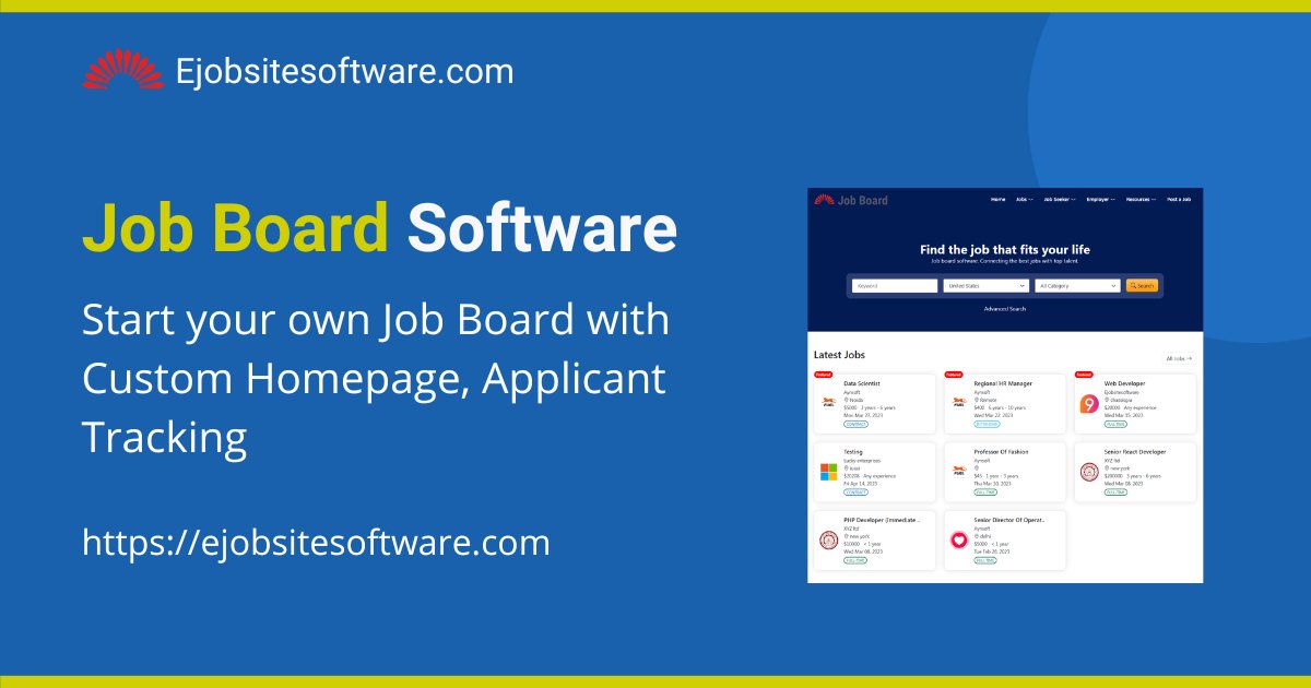 Job Board Software from ejobsitesoftware.com