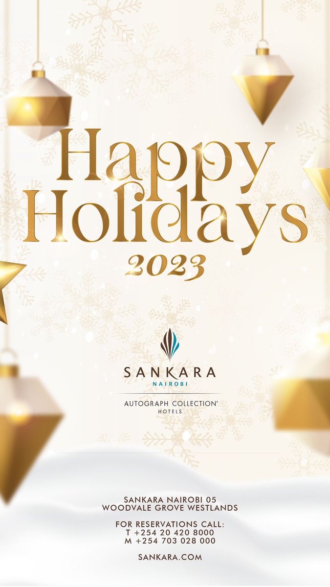 SankaraNairobi's tweet photo. Look out for our Festive specials as we step into ✨️A Season of Gold 2023✨️
From Christmas Brunch to New Years Eve extravaganza, this will be the best Season yet! 🤩🙌🏾

Call 0703 028000 and book your place at the earliest!

#SankaraNairobi
#ExactlyLikeNothingElse https://t.co/gjVMXidKSM
