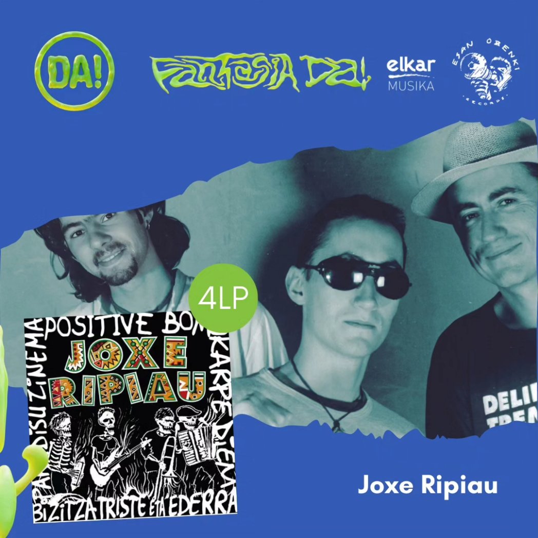 ElkarMusika's tweet photo. #Abenduak7 #FantasiaDA!
✍️ Gure standean sinatzen...
+ Kuttune 
+ Jon Maia @maia_jon
+ Korrontzi @Korrontzi

⭐ Eguneko gomendioa: Joxe Ripiau (4LP)

#58DA #kuttune #zeroteda #folk #kultura #euskalkultura #korrontzi #elkar #sinatzen #lp #diskoa @durangokoazoka https://t.co/myr4gOdxhx