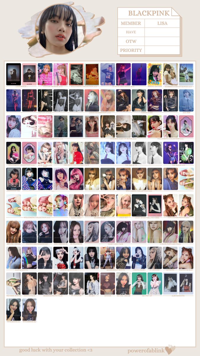 BLACKPINK winter collection トレカ 公式 BLACKPINK template photocard Member: Jisoo, Jennie, Rosé , Lisa