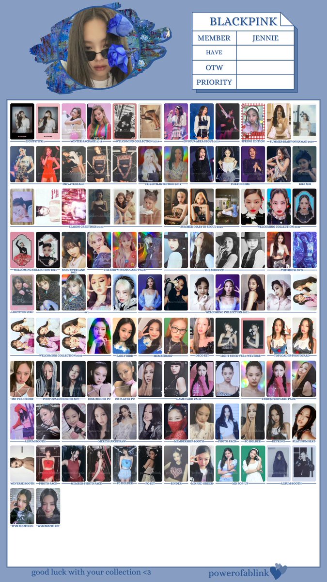 BLACKPINK winter collection トレカ 公式 BLACKPINK template photocard Member: Jisoo, Jennie, Rosé , Lisa