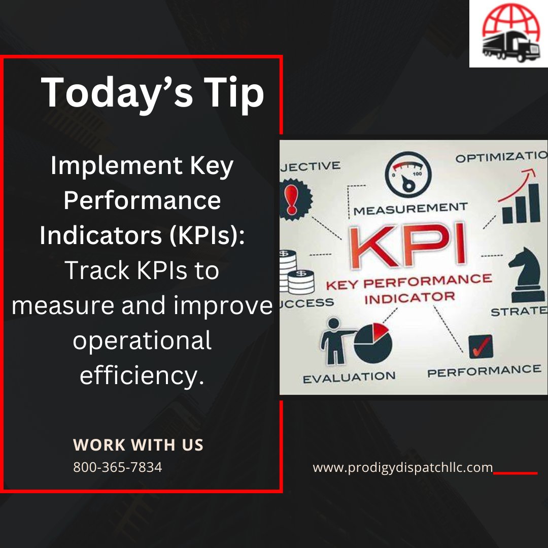 ProDispatch_'s tweet image. Today's Tip: Implement Key Performance Indicators! #business #performance #prodigydispatch
