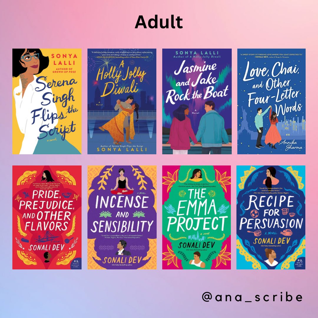 Adult (titles in alt text) @sonya_lalli @AnnikaSharma @Sonali_Dev