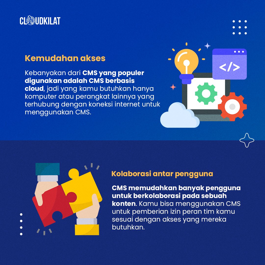 cloudkilat's tweet image. Dengan kemudahan akses hingga fitur marketing yang terdapat di dalamnya, Content Management System dapat menjadi wadah pembuatan website tersebut, baik sebagai website pribadi, website media, hingga website eCommerce.

#cloudkilat #website #contentmanagementsystem #wordpress